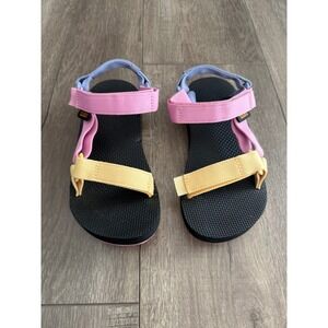 Teva Original Universal Kids Sandals Pastel Colorblock Pink Yellow Blue 1116656C